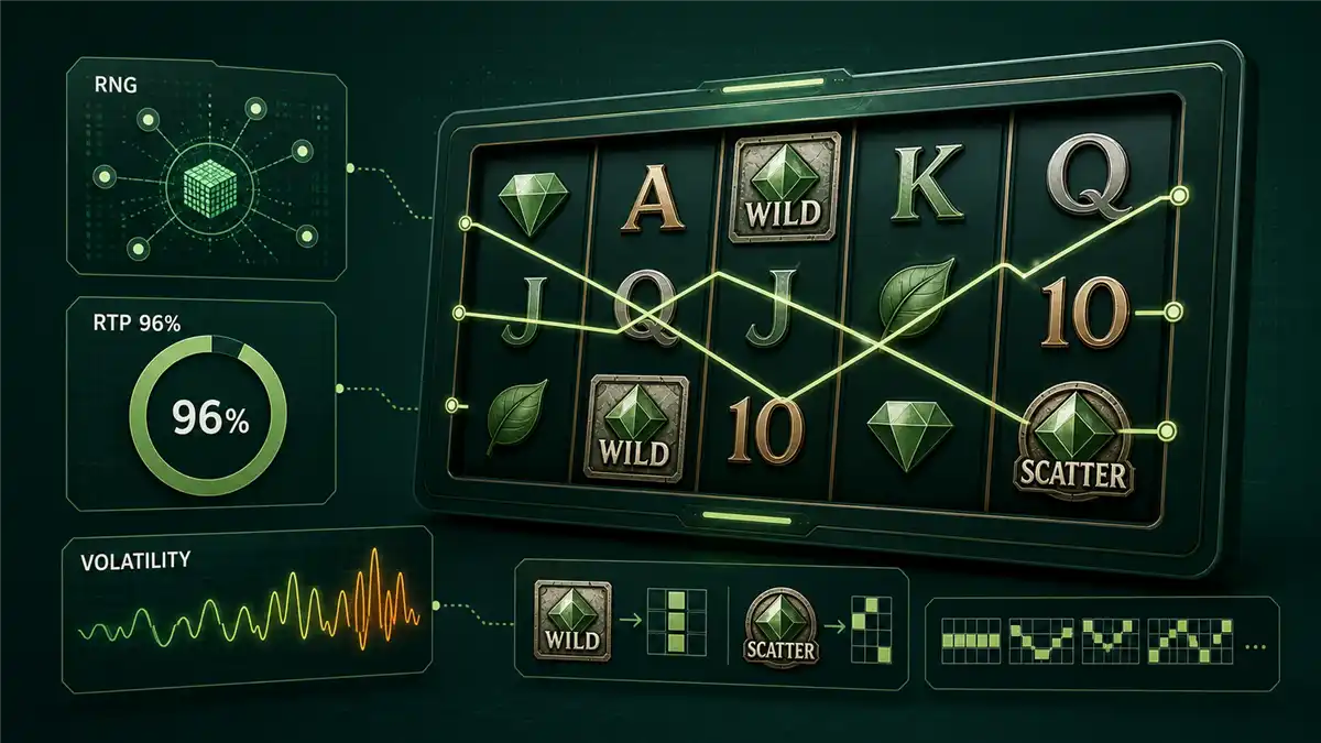 Cách hoạt động của slot trực tuyến với guồng quay phim, dòng thanh toán, RTP và biểu tượng slot